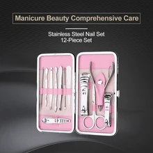 12 шт./компл. Набор для маникюра и педикюра ножницы для кутикулы Ножи уха Палочки маникюрный набор для ногтей набор Нержавеющая сталь инструмент для ухода за ногтями Маникюрный набор
