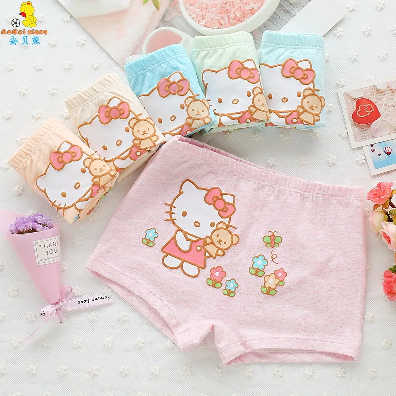 

Girls Underwear Briefs Cartoon Kitty Minnie Baby Kids Panties Shorts for Children underpant cotton 4 piece 2-9T