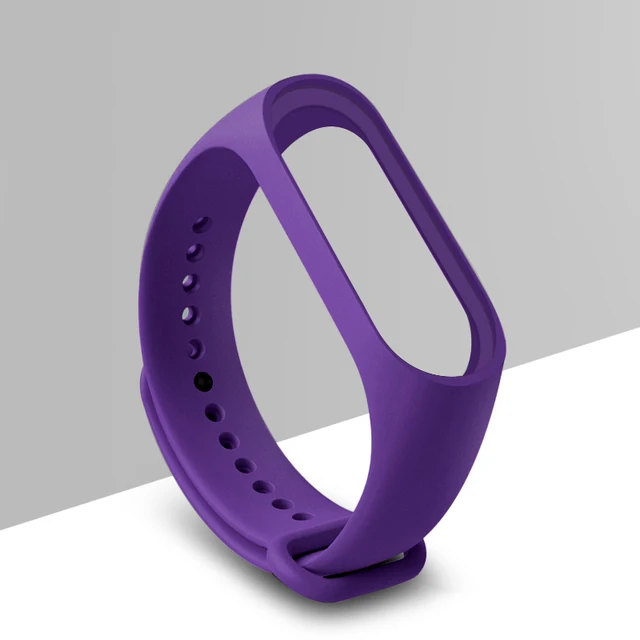Replacement Bracelet for Xiaomi Mi Band 3 4 5 Strap Silicone Wrist Strap for Mi Band 3 4 5 Wriststrap Wristband for Miband 3 4 5 Purple