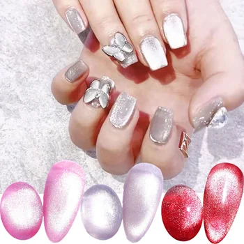 

8ML Crystal Cat's Eye Gel Nail Polish Purple Cat's Eye Light UV Curable LED Light Nail Art