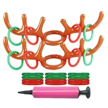 2 шт Рождественская вечеринка Надувные оленьи рога кольцо для шляпы насос Toss игровой комплект