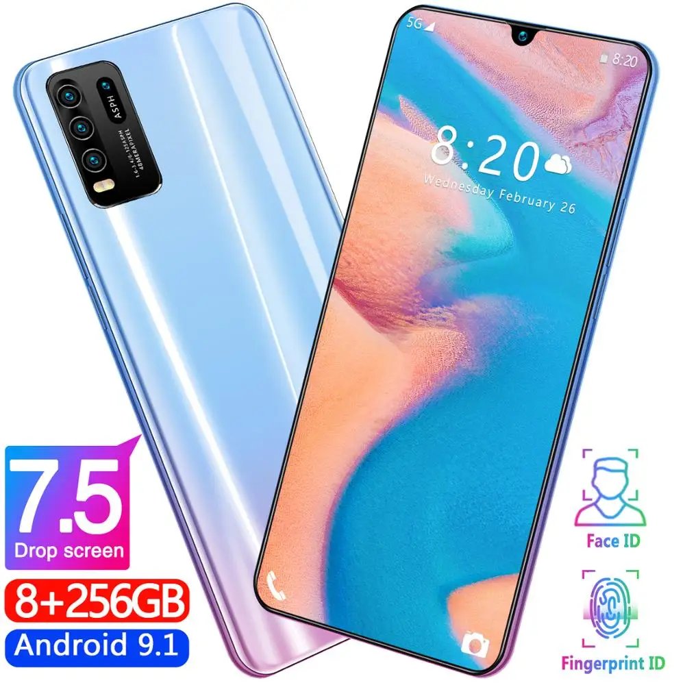 US $108.66 2020 New Global Version Y50 75 Inch Large Screen Smartphone Android Deca Core 8GB RAM 256GB ROM 6800mAh 4G LTE Moblie Phone