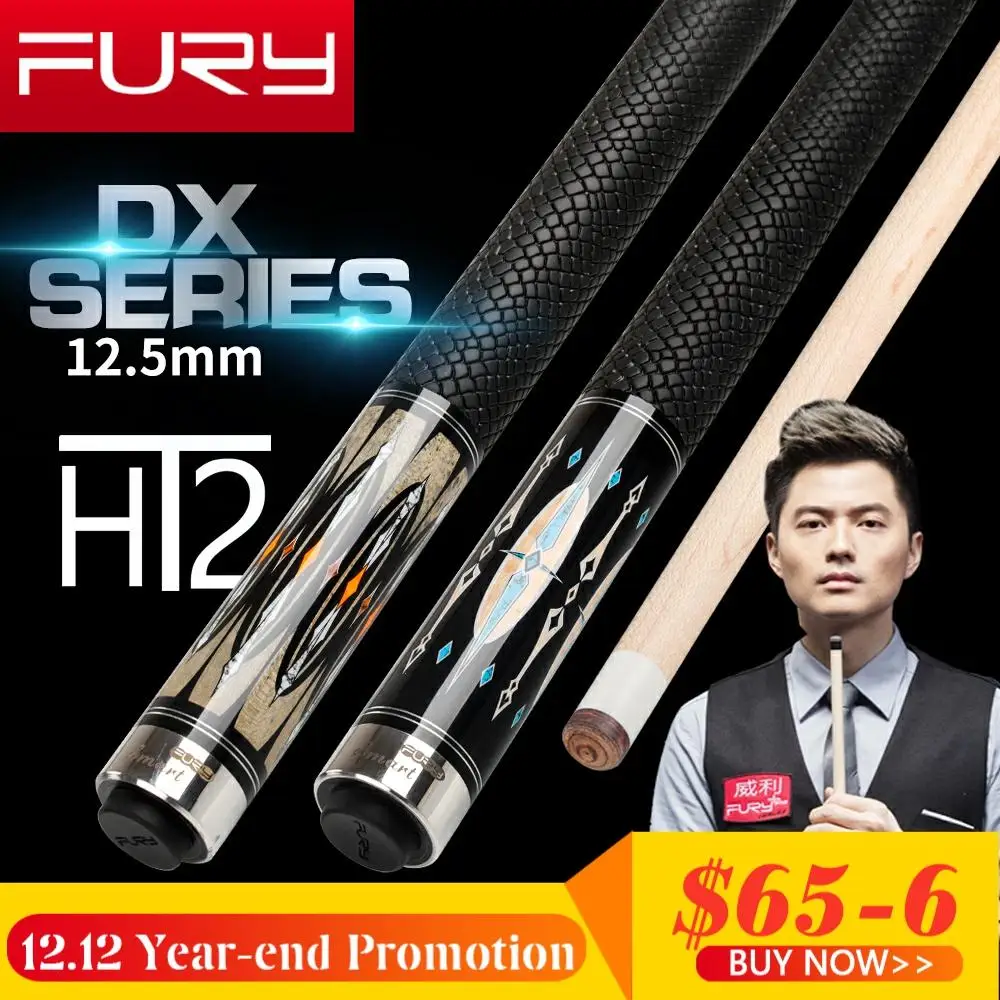 

FURY DX-1/4 Billiard Pool Cue 12.5mm Tiger Tip HT2 Maple Shaft XTC Ferrule Quick Joint Billiards Handmade Piano Pain Grip Stick