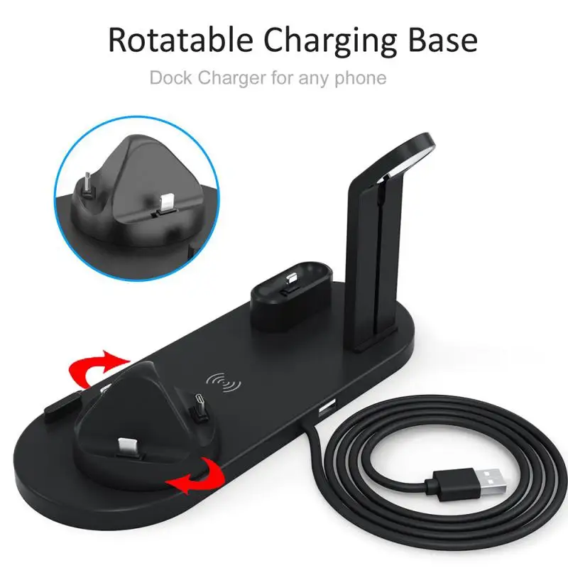 4 In 1 Fast Wireless Charging Dock Stand Station For Apple Watch Airpods IPhone Charging Base 5