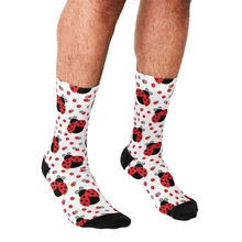 

Funny Men's socks Cute ladybug nature animals Printed hip hop Men Happy Socks cute boys street style Crazy Socks for men