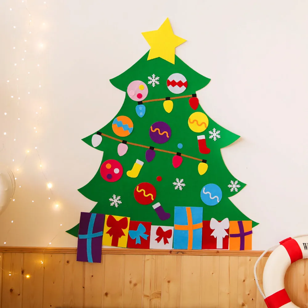 1pc Door Wall Hanging Christmas Tree Ornament Wooden Hanging