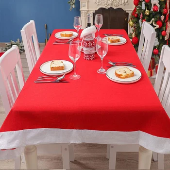 

2020 The New Christmas Non-woven Fabric Tablecloth Red Rectangular 205*130cm