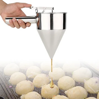 

Piston Funnel Stainless Steel Confectionery Funnels With Stand Batter Dispenser Bakery Use Cake Decorating Tool