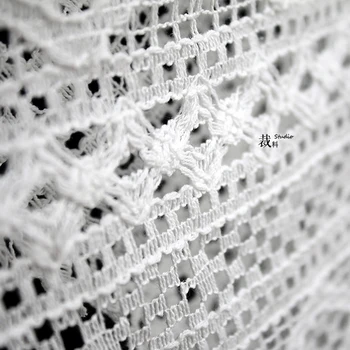 

Openwork cotton literary hollow woven cloth wedding designer fabric for patchwork bazin riche getzner tissus telas por metros