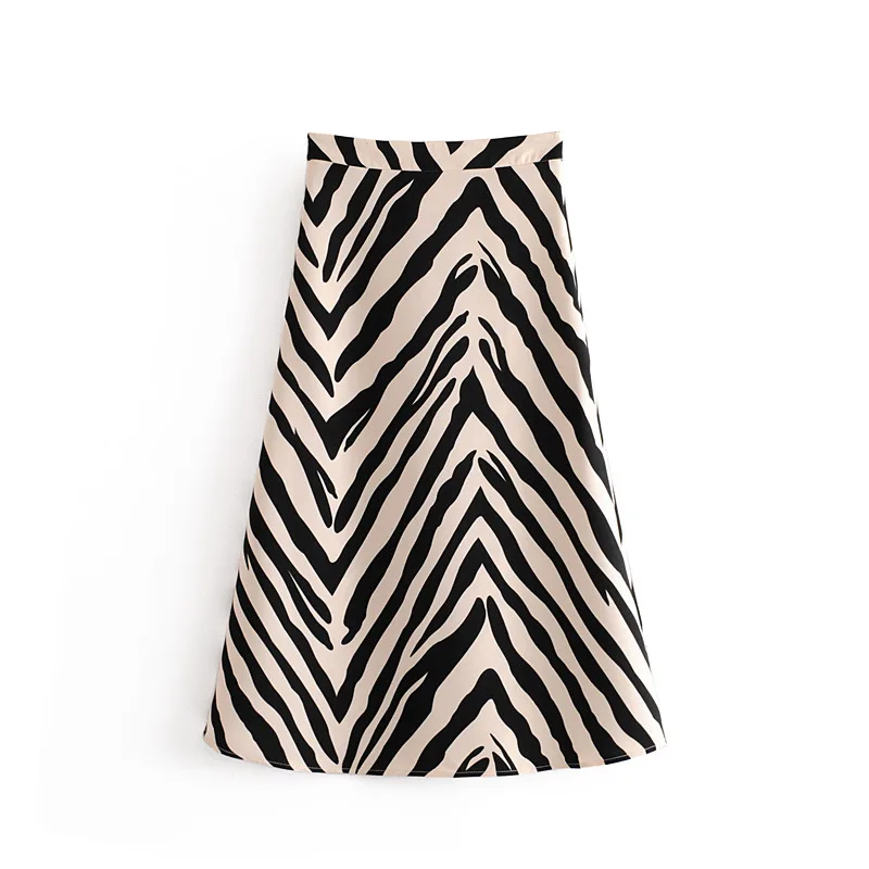 

women fashion Zebra pattern print skirt side zipper high waist A line female casual stylish Skirts vestidos mujer