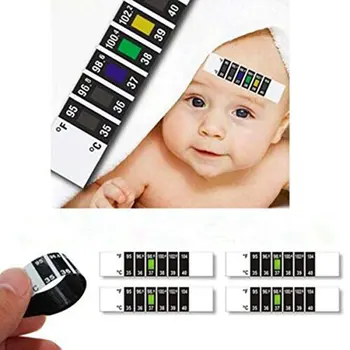 

Baby Forehead Temperature Thermometer Strips Reusable Fever Thermometer Pad Adhesive Checking Thermometer