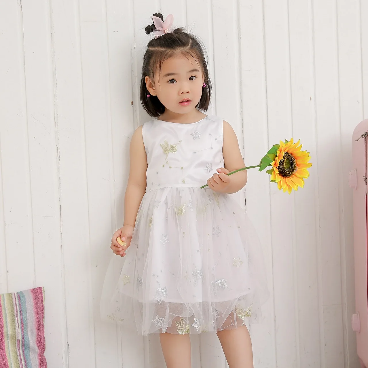 Новое летнее платье принцессы для девочек, детская одежда,, модные детские платья-майки