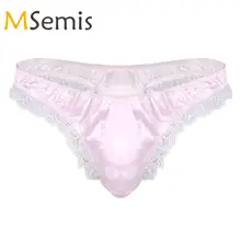 Мужское нижнее белье для геев, стринги, бикини, трусы, нижнее белье, блестящие плавки, низкая посадка, высокая посадка, кружевные, в горошек, сексуальные трусики