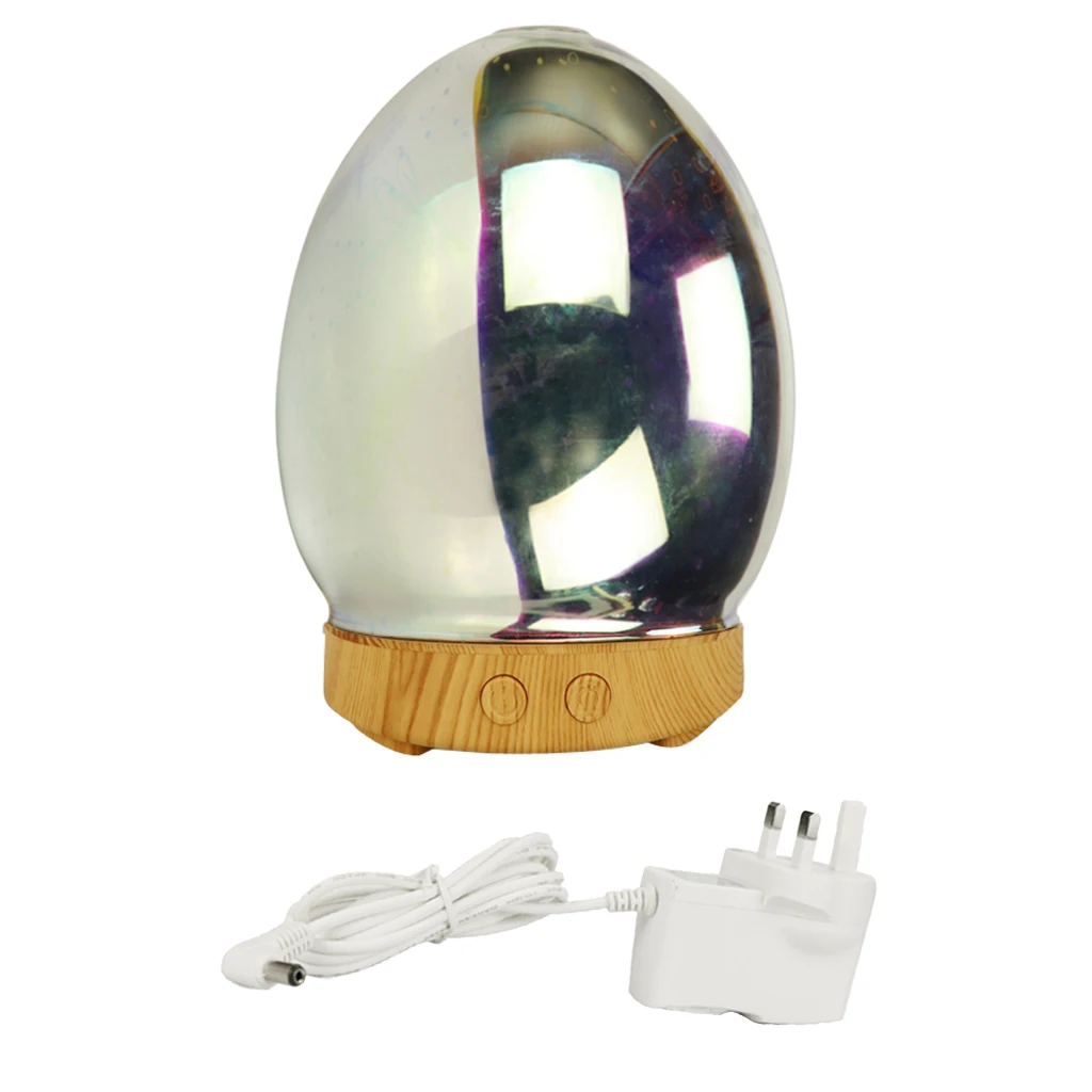 100ml 3D Light Glass Humidifier Essential Oil Diffuser Unit UK Plug