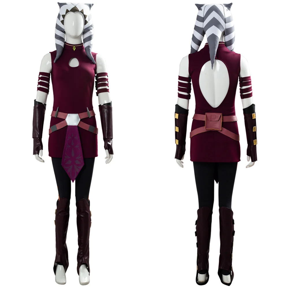 Star The Clone Wars Ahsoka Tano Cosplay Costume Headgear Full Set