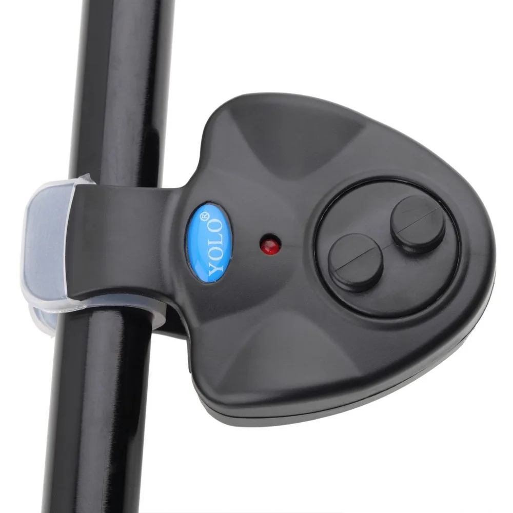 

YOLO Electronic Fish Bite Sound Alarm LED Light Alert Bell Fishing Rod Clip-On with 3 x LR44 button battery new