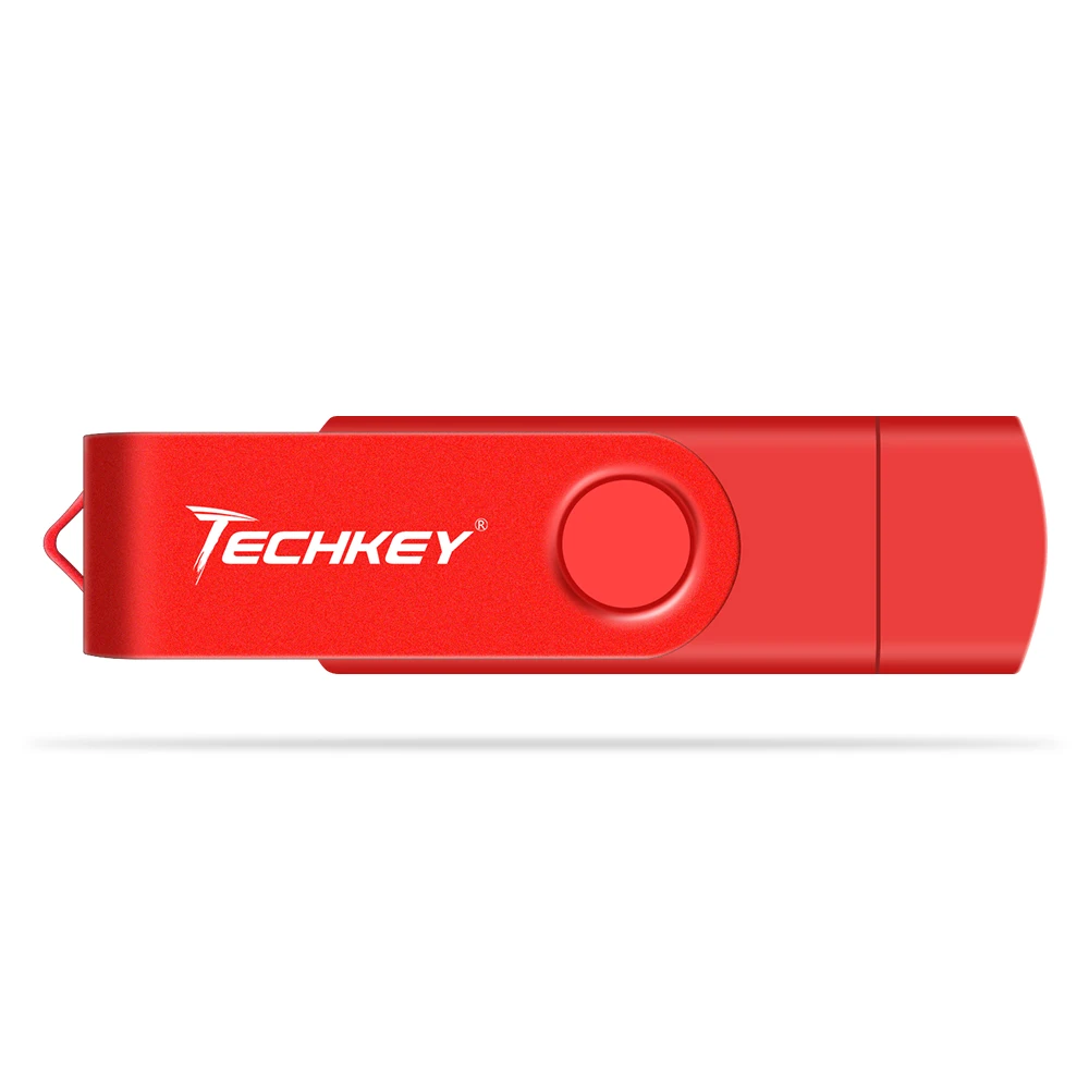 Высокое качество портативный флэш-накопитель Techkey 16 Гб флешка 32 Гб 64 ГБ usb флэш-накопитель реальная емкость многофункциональный memory-stick смартфон - Цвет: red