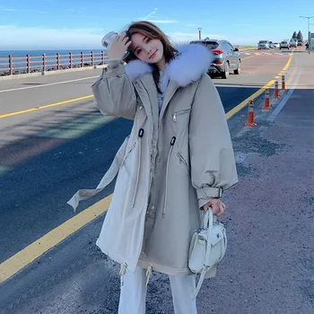 

2019 Winter Parkas Fashion New Cotton Jacket Women Medium Long Loose Large Size Coat Thickening Warm Female Cotton Jacket XIN198