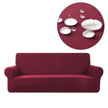 

1/2/3/4 Seater Waterproof Sofa Cover Stretch Slipcover All-inclusive Elastic Couch Cover Solid Color Sofa Cover for Dining Room