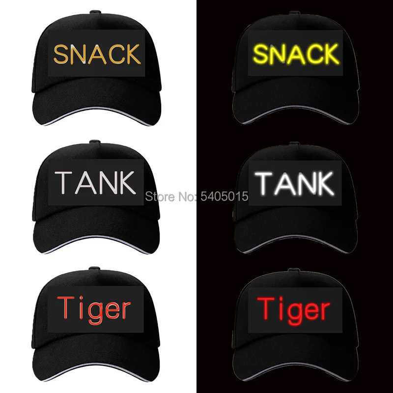 

High quality Bar Fluorescent Dance DJ Bright Caps Fashion Glowing Baseball Caps EL Wire LED Neon Caps Atmosphere Party Hat
