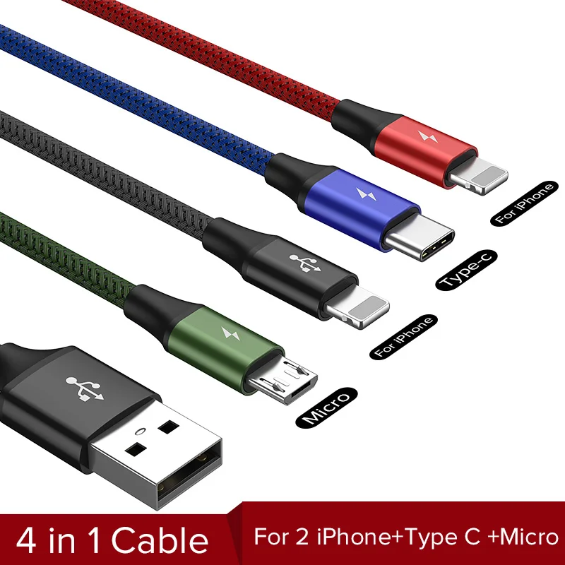 2 IP Baseus 3в1 2в1 USB кабель для iPhone X 8 7 6 кабель Micro usb type C кабель для samsung S9 S8 кабель быстрой зарядки 3A шнур зарядного устройства - Цвет: 2 IP