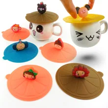 10,8 см Мультяшные силиконовые крышки для чашек, пылезащитные многофункциональные креативные крышки для воды, керамические стеклянные кружки, крышки для чашек, аксессуары для чашек