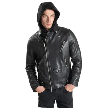 

Free shipping.winter warm classic sheepskin Jackets,men's genuine Leather jacket.biker handsome coat.casual Tanning skin clothes