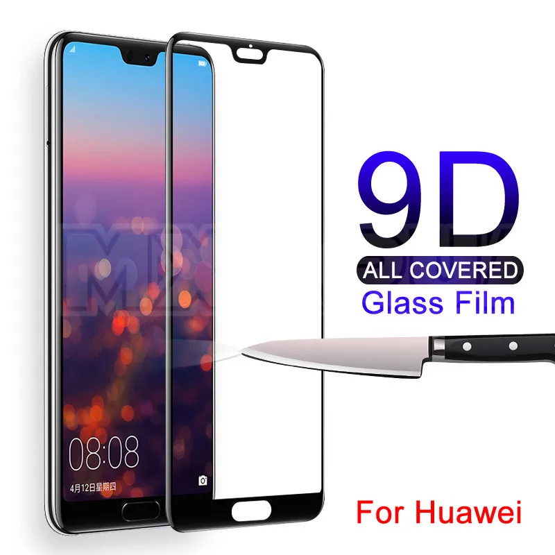 

9D Tempered Glass on For Huawei P20 Pro Lite Screen Protector Film For Huawei Nova 5 5i 5T 4 4E 3 3i 3E P Smart Protective Glass