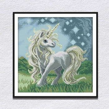 

Joy Sunday beautiful unicorn animal painting series cross stitch kits chinese counted embroidery needlework decorations for home