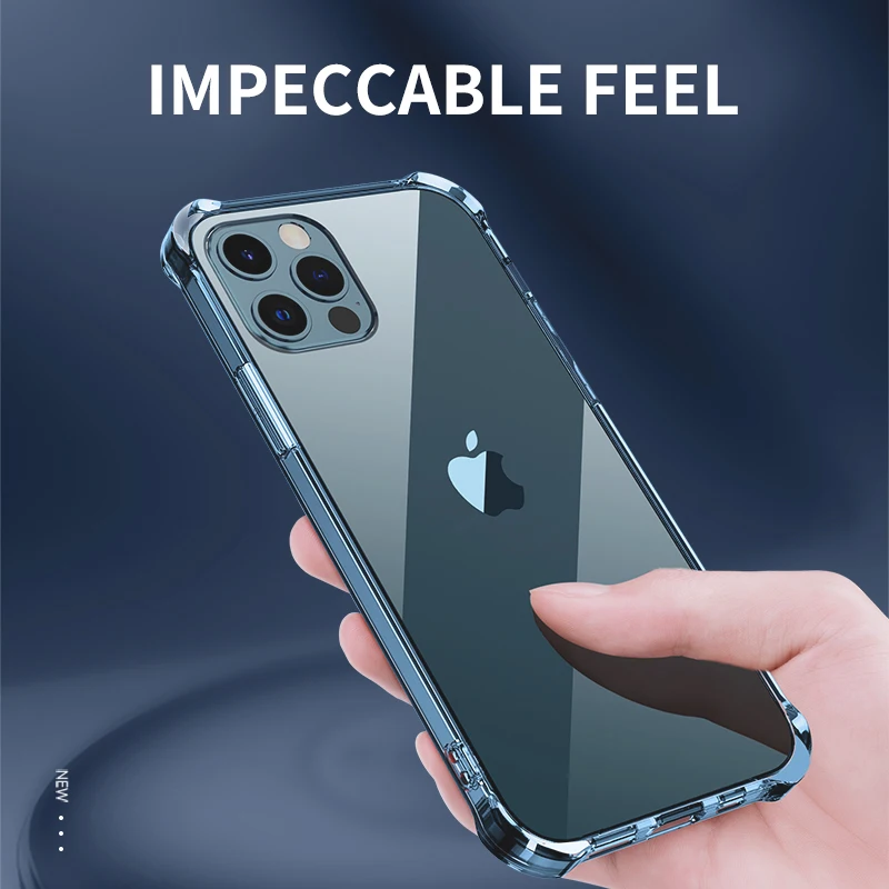 Роскошный прозрачный противоударный чехол iHaitun для iPhone 12 Pro Max прозрачная защитная задняя крышка из ТПУ
