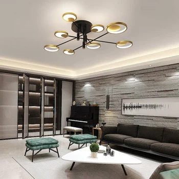 

Modern Led Chandelier for living room bedroom study room lustre de plafond Gold LED Ceiling Chandelier lighting for bedroom home