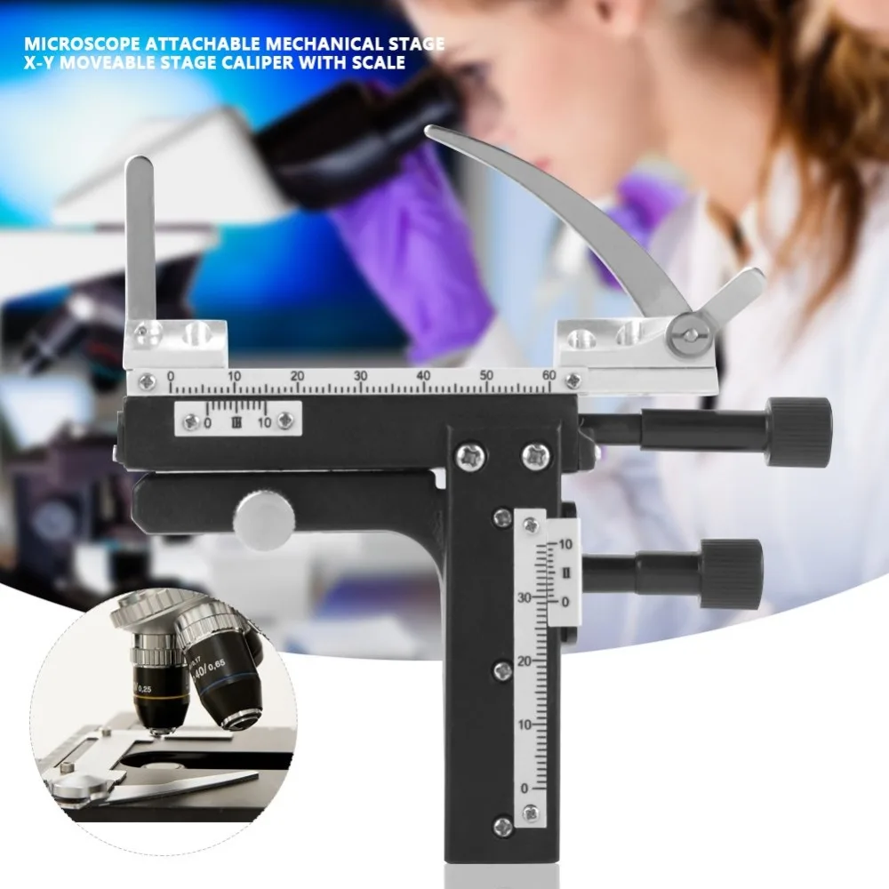 LIANGANAN Microscope Caliper, Professional Platform Attachable Mechanical Stage X-Y Moveable Vernier Caliper with Scale Tools 