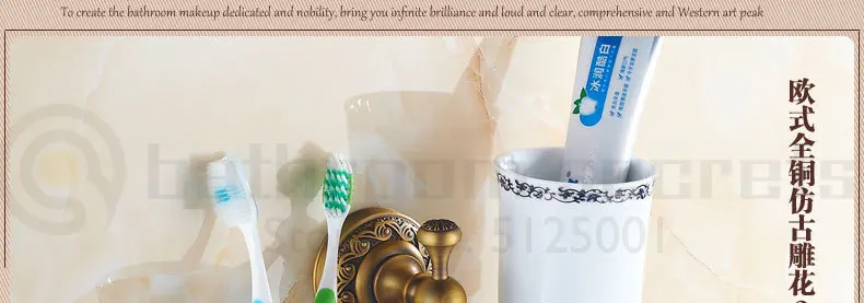 European towel rack all copper towel rack/towel rack thickened antique rotating towel bar/single or double pole