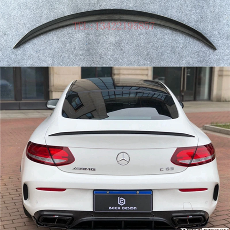 Задний спойлер из углеродного волокна на крышу багажника крыло для Mercedes Benz C63 W205