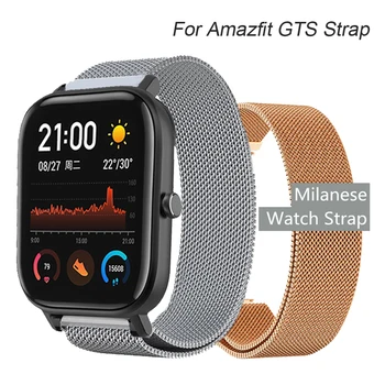 

For Amazfit GTS Strap Milanese Magnetic Loop Stainless Steel Bracelet for Xiaomi Huami Amazfit Bip/GTR 42mm Metal Watchband 20mm