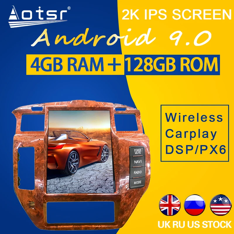 Автомагнитола 2DIN для Nissan патруль Y61 2004 - 2019 Android 9 с радио GPS-навигацией