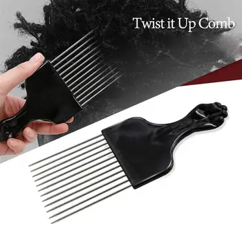 

2pcs Afro Comb Professional Steel Needle Comb Afro Comb Braid Comb Twisted Tool Perm Style Comb for Men Dirty Braid