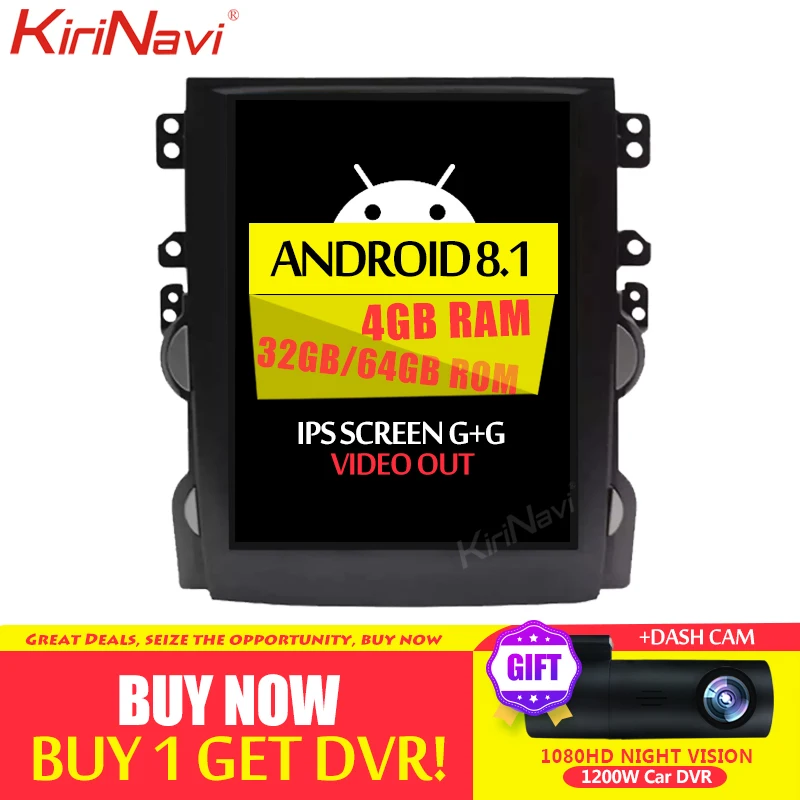 KiriNavi Telsa стиль вертикальный экран 10,4 ''1 din android 8,1 автомобильный Радио dvd automotivo Автомобильный gps навигатор для Chevrolet Malibu