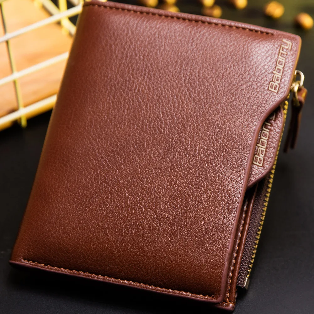 RFID защита от кражи монета сумка на молнии мужские кошельки с карманом ID Блокировка мини тонкий кошелек автоматический всплывающий кошелек для кредитных карт - Цвет: Brown1
