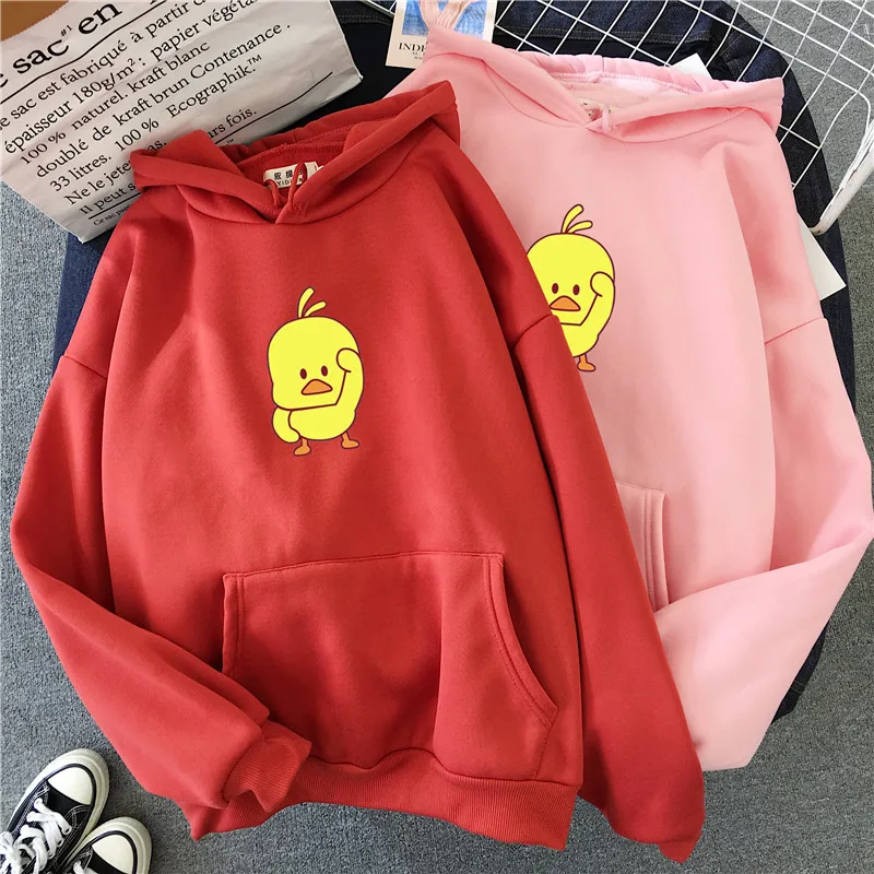  Winter Warm Oversized Sweatshirt Women Cartoon Chick Hoodie Kawaii Hoodie Anime Hirajuku Hoody Tumb