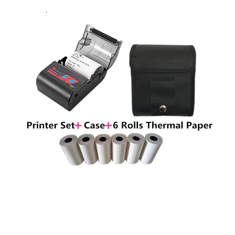 wireless pocket thermal printer plus case and paper