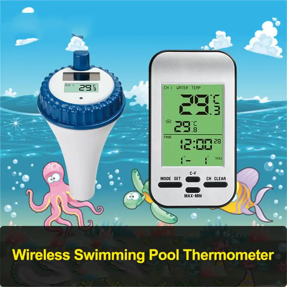 1pc Portable Digital Thermometer Wireless Thermometer for Fish Tank Pool