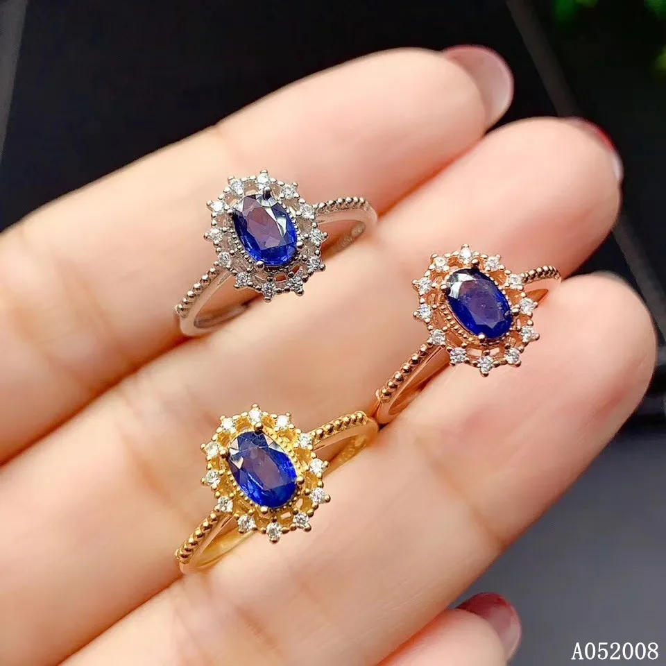 

KJJEAXCMY boutique jewelry 925 sterling silver inlaid natural sapphire ring delicate ladies fashion ring support testing