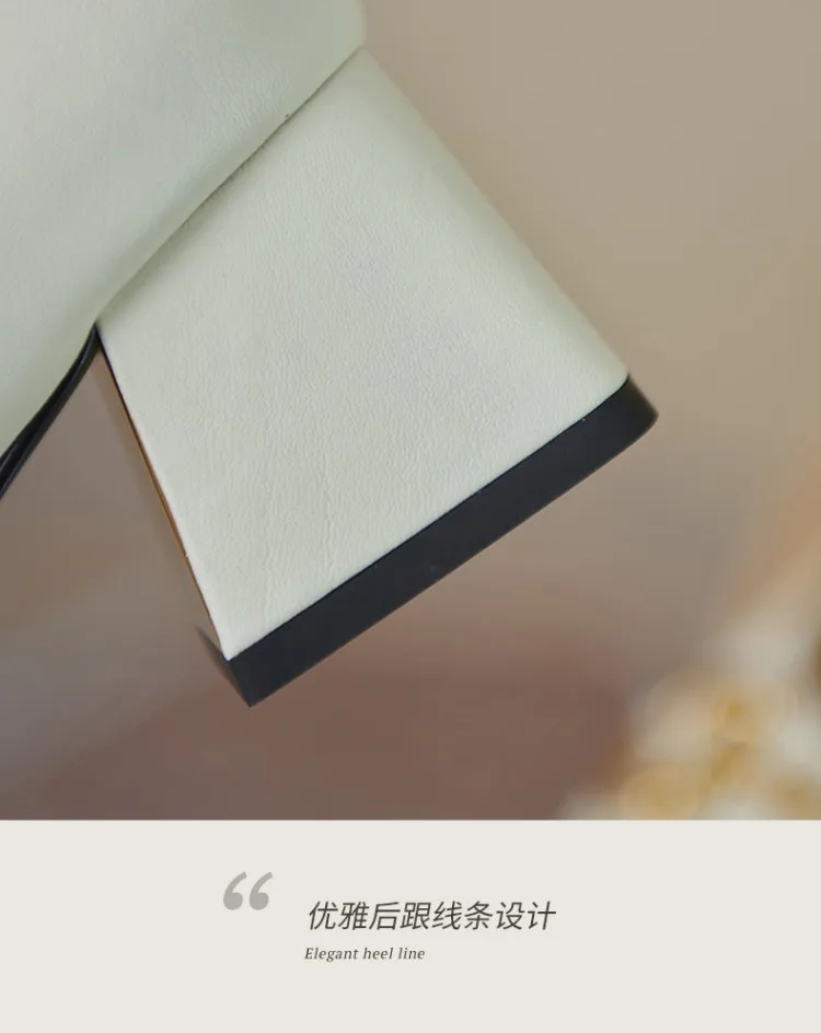 The New Summer Edition Of 2021 Women's Pure Color High-Heeled Shoes With Horseback Buckle Casual Fashion And All-Match Women's s