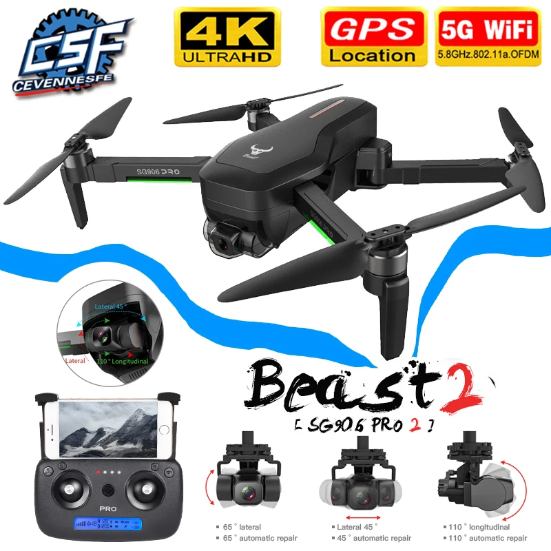 2020 новый Pro 2 Pro2 / SG906 GPS Дрон с Wifi 4K камерой три оси анти встряхивание Gimbal