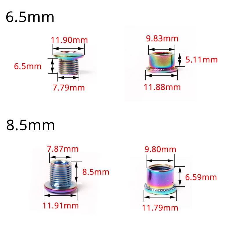 KRSEC 5 шт., MTB болт для цепных колец 6,5/8,5 мм, велосипедная звездочка, запчасти для горного велосипеда, Аксессуары для велосипеда, кривошипный винт