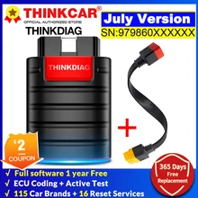 Thinkcar thinkdiag julho versão completa do sistema obd2 leitor de código obdii ferramenta de diagnóstico 16 serviços reset pk ap200 easydiag golo
