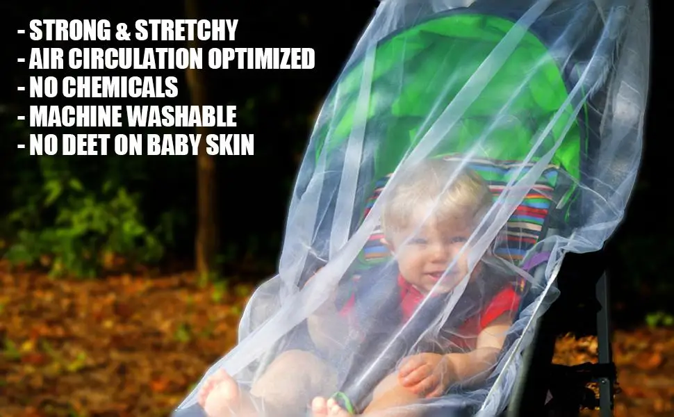 Baby Stroller Pushchair Mosquito Insect Shield Net Safe Infants Protection Mesh Stroller Accessories Mosquito Net 150cm baby stroller accessories essentials