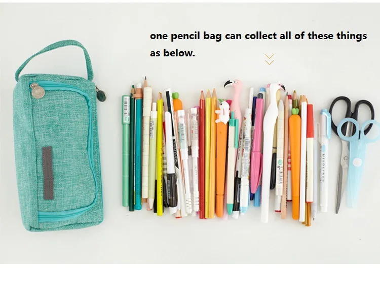 Большой емкости Пенал для карандашей, держатель для ручек для средней школы, офиса, колледжа, девушек, взрослых, большая сумка для хранения