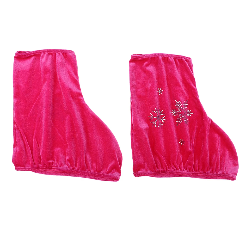 2pcs Ice/Figure/Roller Skate Boots Shoes Cover Protecting Tool with Snowflake Image, Rose Red, White, Black